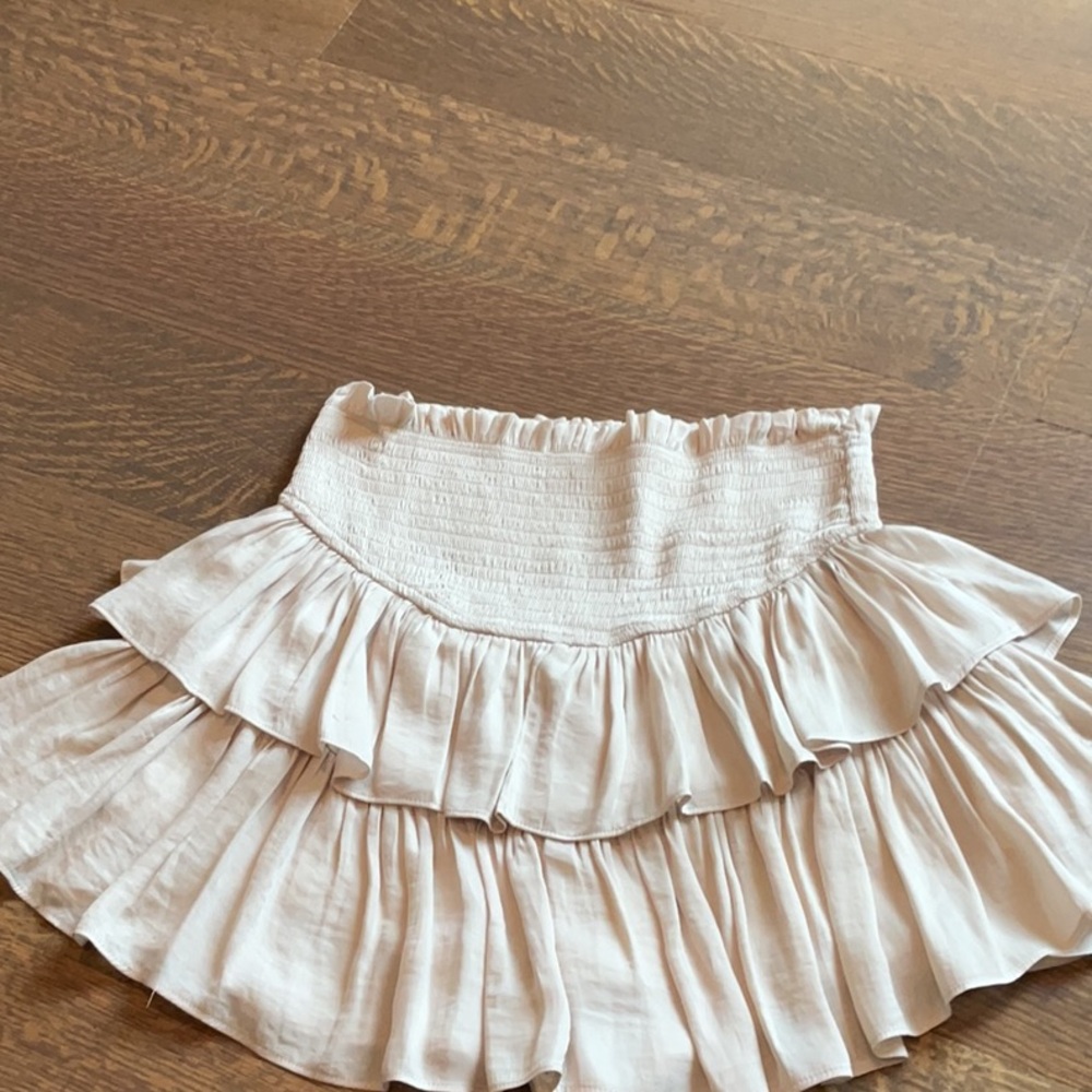 Elegant Cream Ruffled Skirt